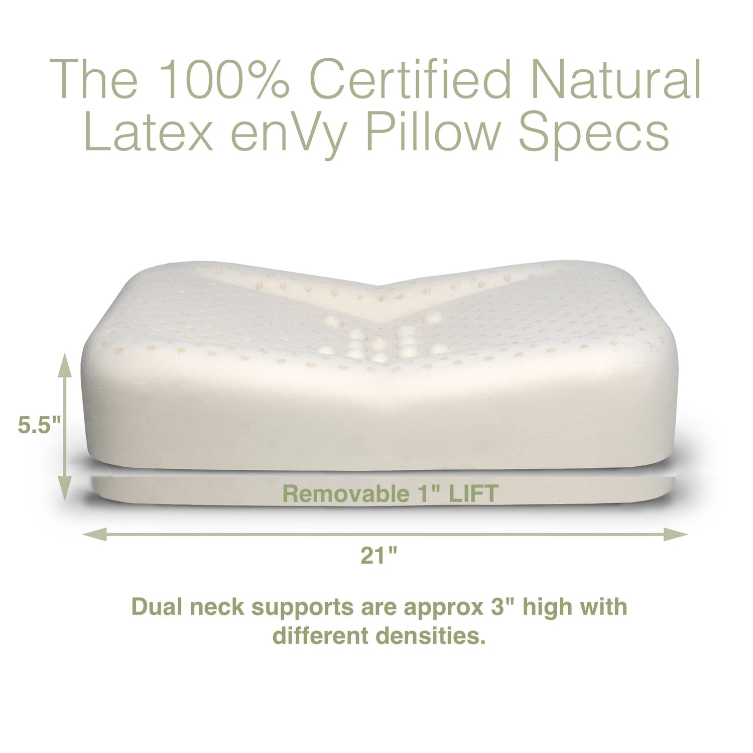 enVy® RX 100% Natural Latex PROACTIVE-Aging Pillow with Botanical TENCEL™ Pillowcase - enVy Pillow