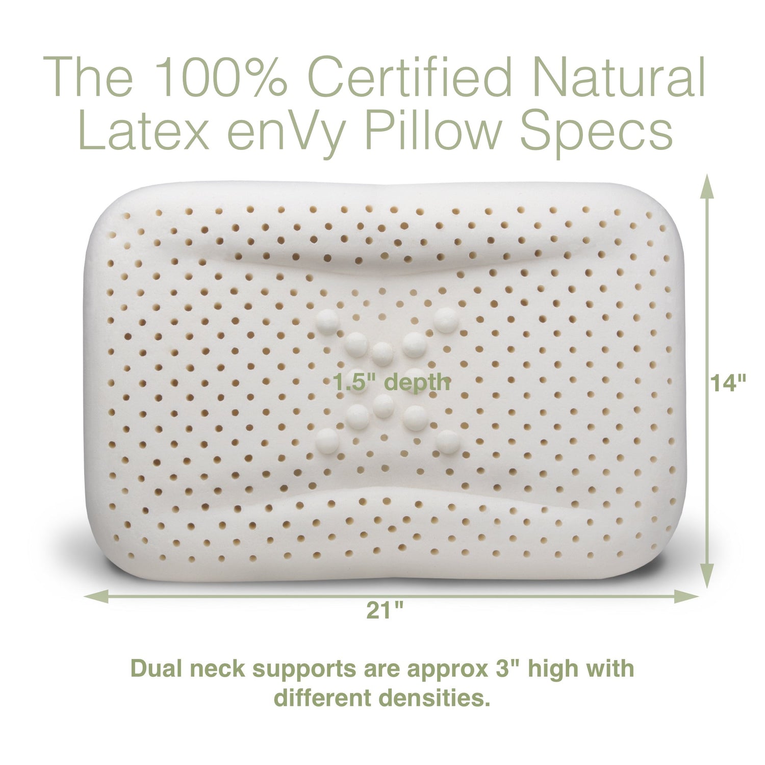 enVy® RX 100% Natural Latex PROACTIVE-Aging Pillow with Botanical TENCEL™ Pillowcase - enVy Pillow